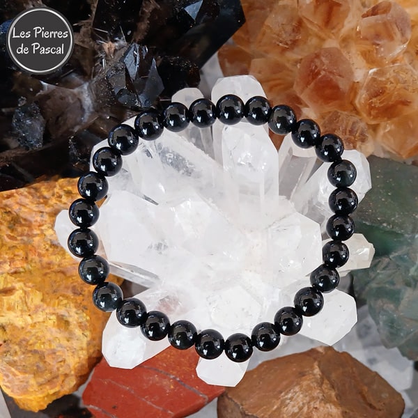 Bracelet en Obsidienne Noire de 6 mm de Grade A du Mexique