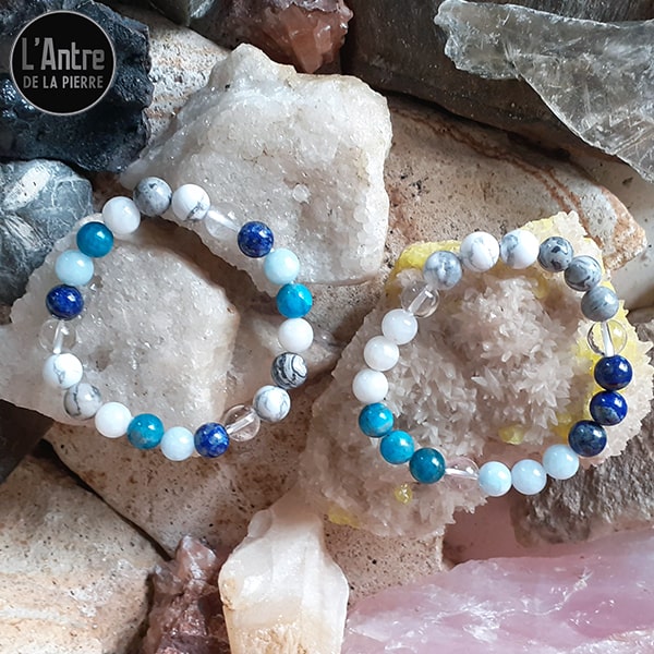 Bracelet avec 7 Pierres qui Aident à la Perte de Poids, Boules de 8 mm