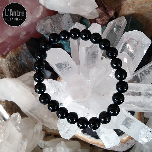 Bracelet en Obsidienne Œil Céleste ou Arc en Ciel du Mexique Boules de 8 mm et de Grade A+