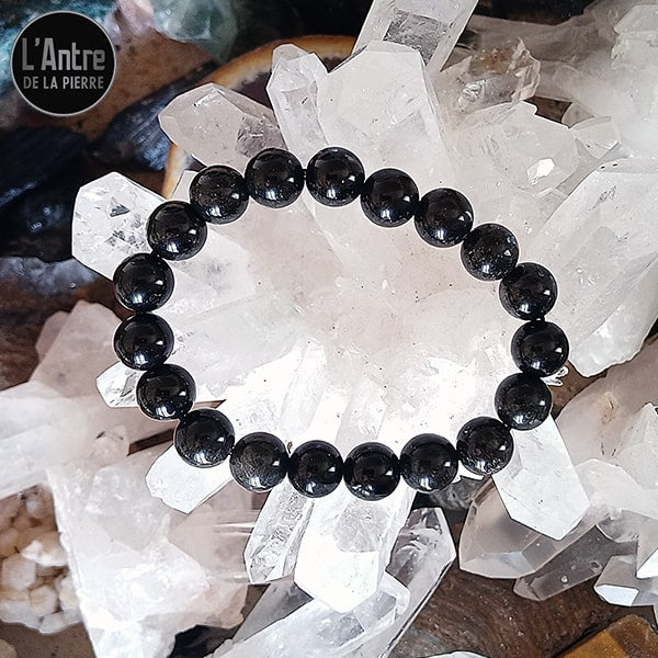 Bracelet en Obsidienne Noire de 10 mm de Qualité A