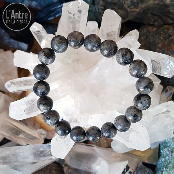 Bracelet Labradorite ou Larvikite de Norvège de Qualité A+ Boules de 10 mm