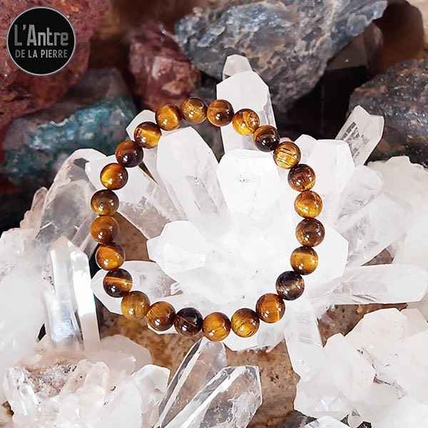 Bracelet Œil de Tigre d'Afrique du Sud de 8 mm et de Qualité A