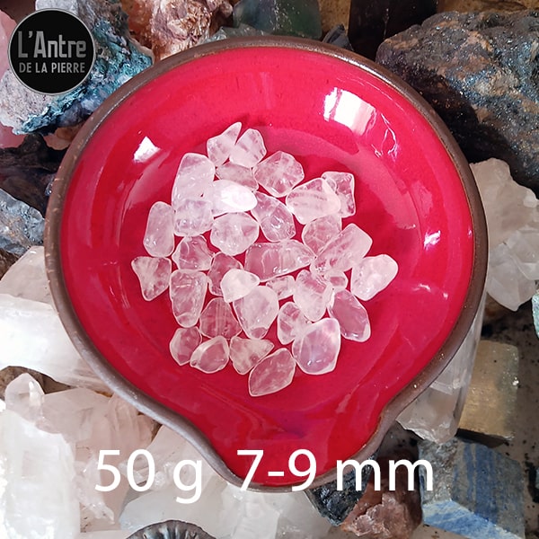 Bracelet en pierres naturelles Quartz rose et Cristal de roche