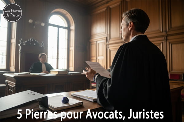 5 Pierres Essentielles pour Avocats et Professionnels du Droit : Éloquence, Clarté Mentale et Protection en Plaidoirie | Par Pascal Artisan