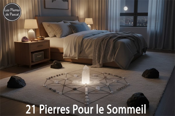 Article de blog "21 Pierres Naturelles pour le Sommeil et les Insomnies : Guide Pratique 2025 | Par Pascal Artisan"