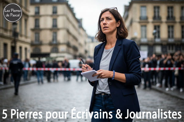 5 Pierres Essentielles pour Écrivains et Journalistes : Vaincre la Page Blanche, Clarté Mentale et Inspiration | Par Pascal Artisan