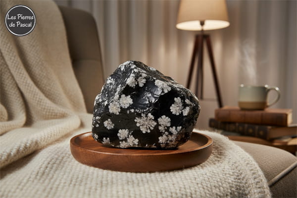 Article de blog Propriétés, Significations et Vertus de l'Obsidienne Flocon de Neige | Par Pascal Artisan