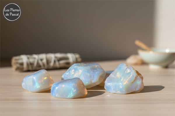 Article de blog "Opaline (Opalite) : Vertus, Propriétés et Utilisation - Guide 2026 | Par Pascal Artisan"