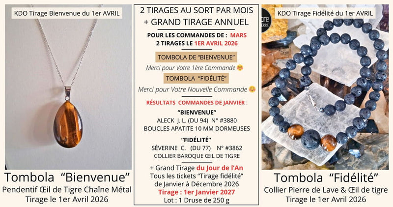 Prochain tirage au sort des commandes de mars 2026 + résultats des tirages du 1er mars 2026 pour les commandes de février 2026