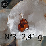 9 Pendentifs en Ambre Cognac Brut de la Baltique de Forme Libre et de la Région de Gdansk en Pologne