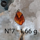 9 Pendentifs en Ambre Cognac Brut de la Baltique de Forme Libre et de la Région de Gdansk en Pologne