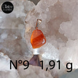 9 Pendentifs en Ambre Cognac Brut de la Baltique de Forme Libre et de la Région de Gdansk en Pologne