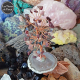 Grand Arbre de 12 cm en Fil de Cuivre avec Tourmaline Melon d'Eau