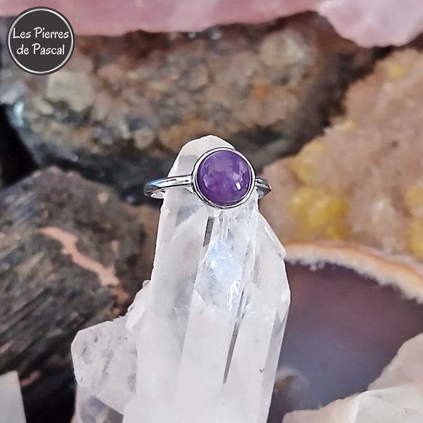 Bague Ajustable en Argent Sterling 925 avec une Améthyste