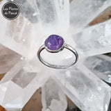 Bague Argent et Améthyste Ronde Grade 2A du Brésil