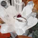 Bague Ajustable en Argent Sterling 925 avec un Grenat Rouge Almandin Rond Grade 2A du Pakistan