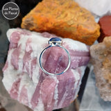 Bague Ajustable en Argent Sterling 925 avec Lapis-Lazuli Rond Grade 3A d'Afghanistan