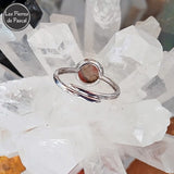 Bague Ajustable en Argent Sterling 925 avec une Rhodochrosite Ronde Grade A+ du Venezuela