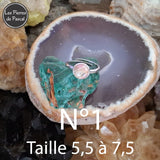 2 Nouvelles Bagues Ajustables en Argent Sterling 925 avec une Rhodochrosite Ronde Grade A+ du Venezuela N°1