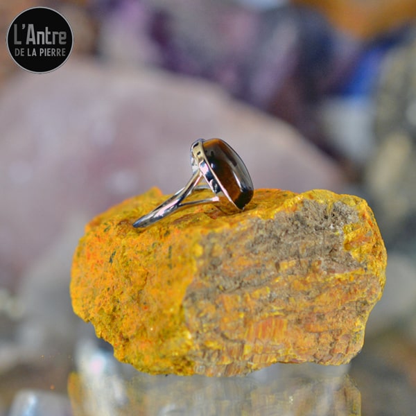 Bague Argent Sterling 925 et Belle Pierre Œil de Tigre