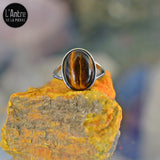 Bague Argent Sterling 925 et Belle Pierre Œil de Tigre