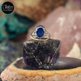 Bague Ajustable Lapis-Lazuli d'Afghanistan en Argent Sterling 925