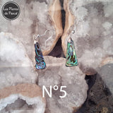 Retour des Boucles d'Oreilles en Ormeau Arc en Ciel et Crochets en Acier 304