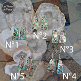 5 Paires de Larges Boucles d'Oreilles en Ormeau de Nouvelle Zélande et Crochets en Acier 304 numérotées