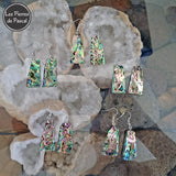 5 Paires de Larges Boucles d'Oreilles en Ormeau de Nouvelle Zélande et Crochets en Acier 304
