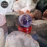 Boule de Cristal Améthyste d'Uruguay sur Socle de 3 cm de Diamètre