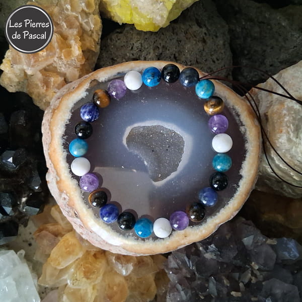Commande Éric G. - Bracelet 2 avec 6 Pierres de 8 mm Taille 19 cm