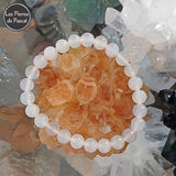 Bracelet en Agate Blanche de Madagascar Boules de 8 mm de Grade A