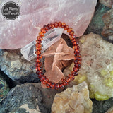 Bracelet Adulte Ambre Cognac de la Baltique Grade A+ de 6 - 7 mm en 10 Tailles de Poignet