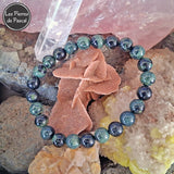 Bracelet en Jaspe Kambaba de Madagascar Boules de 8 mm de Grade A en 10 Tailles de Poignet sur une rose des sables