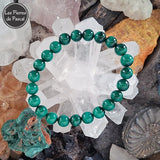 Nouveau Bracelet en Malachite Claire du Congo de 8 mm de Grade A+ | Arthrose
