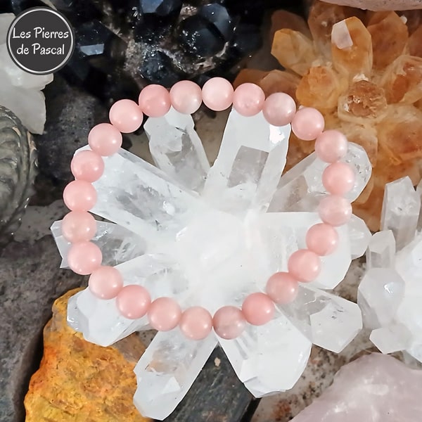 Bracelet en 10 Tailles Opale Rose du Pérou Grade A Boules de 8 mm | Les Pierres de Pascal