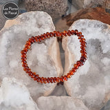 Bracelet Adulte Ambre Cognac de la Baltique Boules de 6 - 7 mm de Grade A sur Élastique