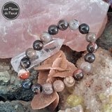 Bracelet en Bois Silicifié des États-Unis Boules de 10 mm et de Grade A+