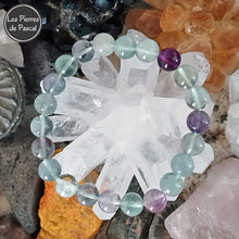 Mon Bracelet en Fluorine ou Fluorite Multicolore de Madagascar Grade A+ Boules de 10 mm