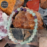 Mon Bracelet en Fluorine ou Fluorite Multicolore du Pérou de Grade A Boules de 6 mm