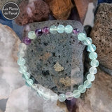 Mon Bracelet en Fluorine ou Fluorite Multicolore du Pérou de Grade A Boules de 6 mm