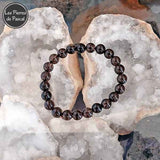 Bracelet Pierres de Quartz Fumé ou Enfumé ou Morion du Brésil de Qualité A et de 7,8 mm