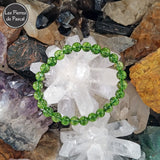 Bracelet Péridot (Olivine ou Chrysolite) de Birmanie de 8 mm et de Grade 2A