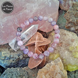 Bracelet en Lépidolite de Madagascar Grade AB Boules de 8 mm