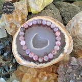 Bracelet en Lépidolite de Madagascar Grade AB Boules de 8 mm