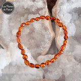 Bracelet Adulte Pierres d'Ambre Cognac Olivettes de la Baltique Grade A sur Élastique