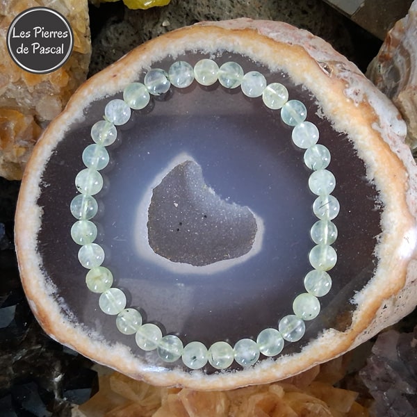 Bracelet en Prehnite de Grade A Boules de 6 mm