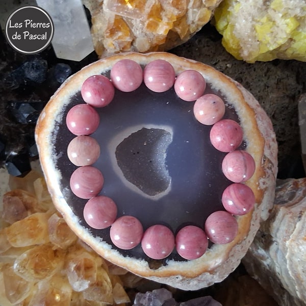 Bracelet Rhodonite d'Australie de 12 mm