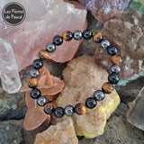 Bracelet "Triple Protection" avec Hématite, Œil de Tigre et Tourmaline Noire de 10 mm