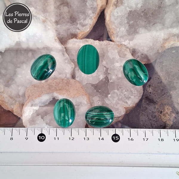 Cabochon Malachite Polie et Ovale du Congo 2A | Arthrose